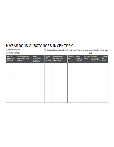 hazardous substances inventory