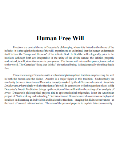 human free will