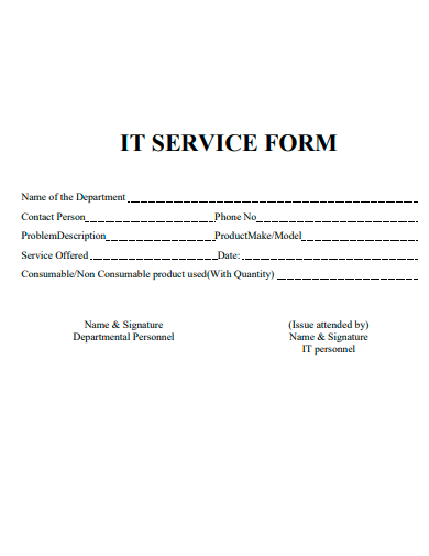 it service form template