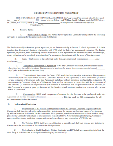 independent contractor agreement