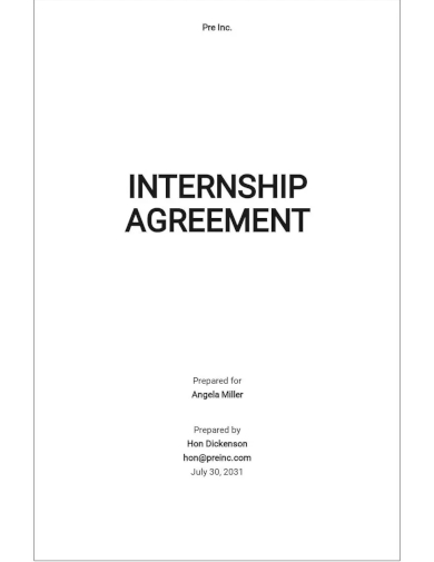 internship agreement template