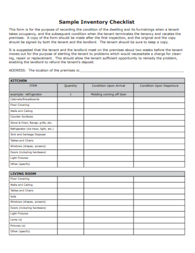 inventory checklist