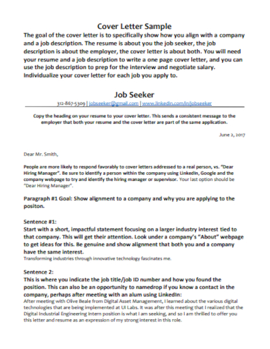 job seeker short cover letter
