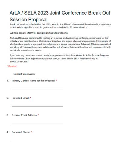 joint conference break out session proposal template