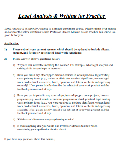 legal analysis writing for practice