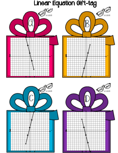 linear equation gift tag