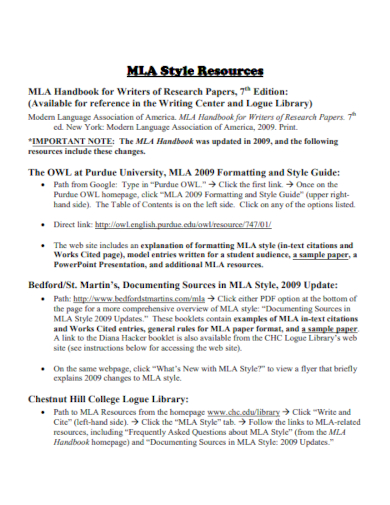 mla style reference paper