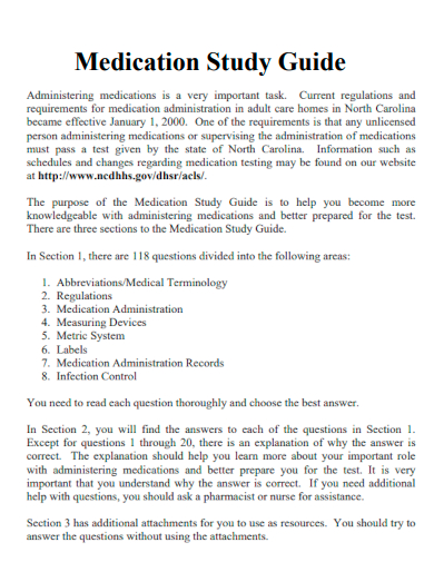 medication study guide