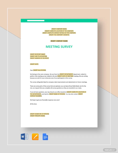 meeting survey template