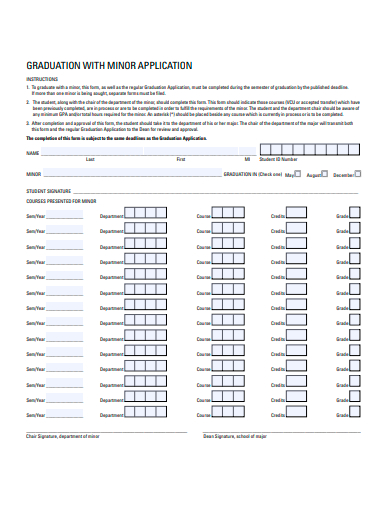minor graduation application template