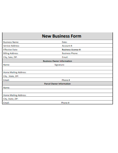 new business form