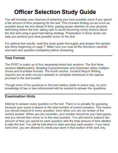 officer selection study guide