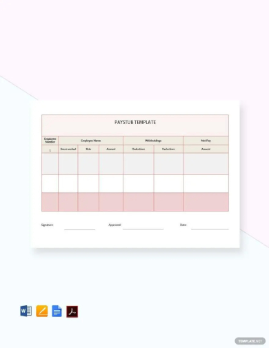 pay check pay stub template