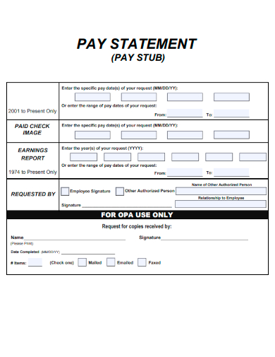 pay statement paystub