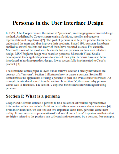 personas in the user interface design