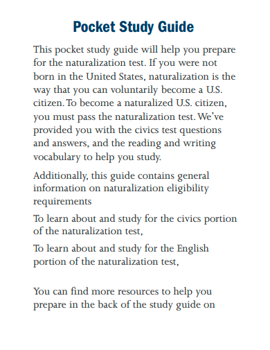 pocket study guide