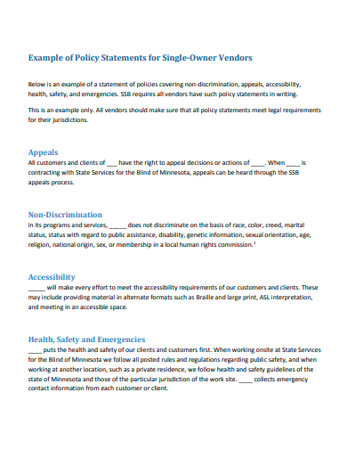 policy statement example