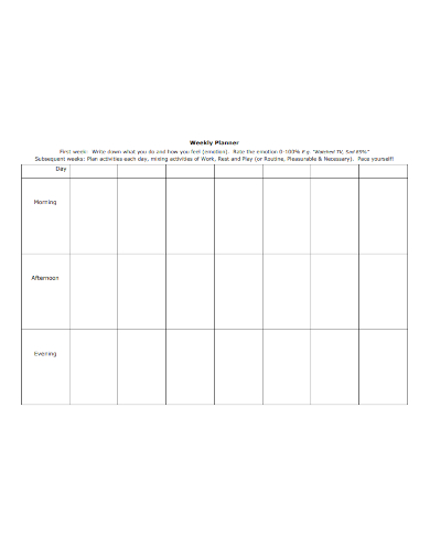 FREE 15+ Week Planner Samples in MS Word | Google Docs | Pages | PSD ...
