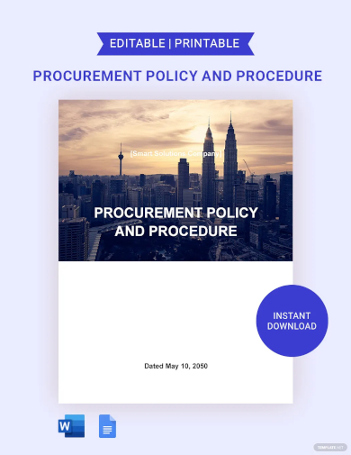 procurement policies and procedures template