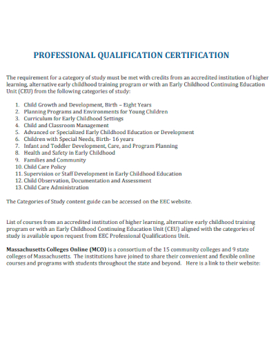 professional qualification certification