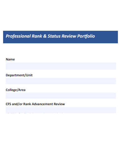 professional status review portfolio