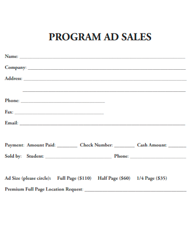 program ad sales