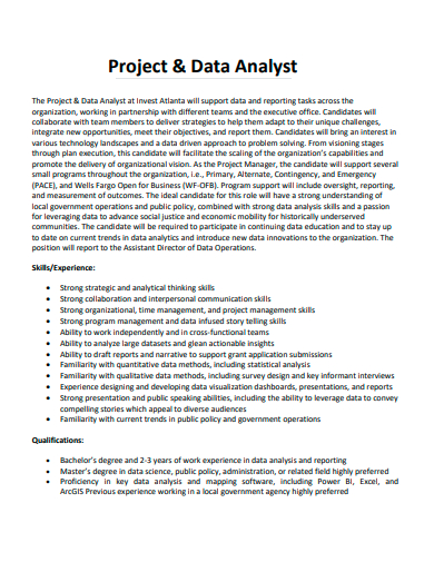 project and data analyst template