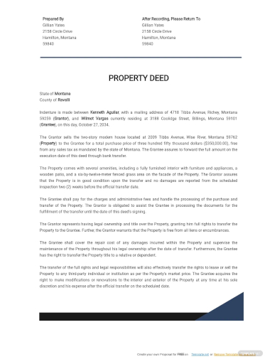 property deed template
