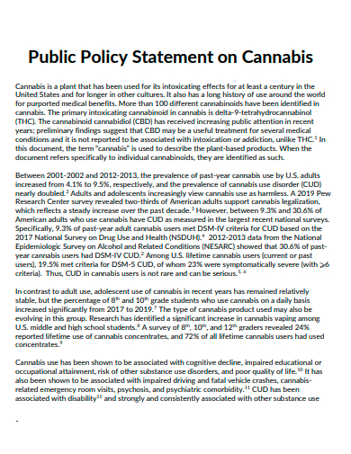 public policy statement template