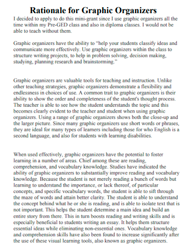 rationale for graphic organizers