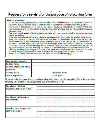 re scoring form template