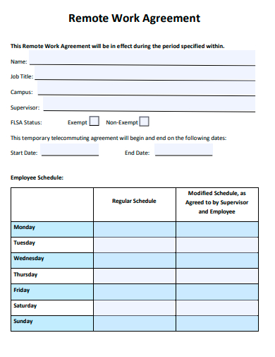 remote work agreement template