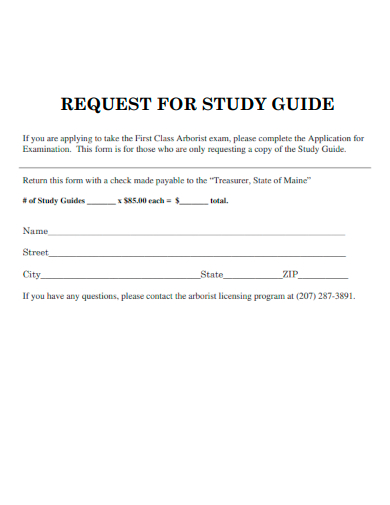 request for study guide
