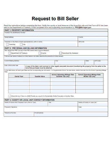 request to bill seller