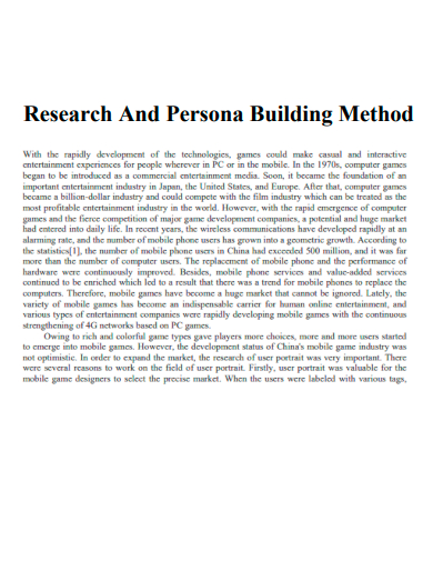 research and persona building method