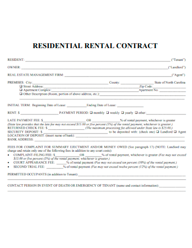 residential rental contract
