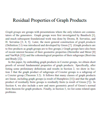 residual properties of graph products