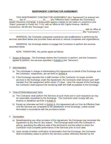sample contractor agreement