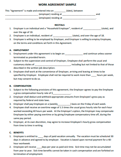 sample work agreement template