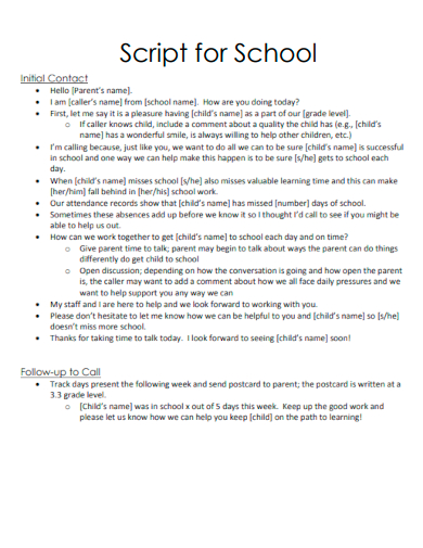 script for school