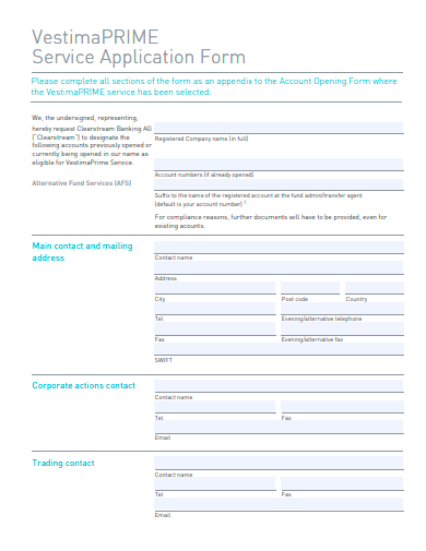 service application form template