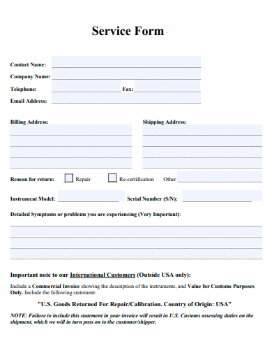 service form example
