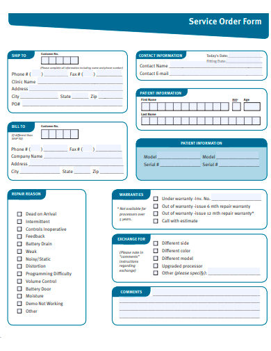 service order form template