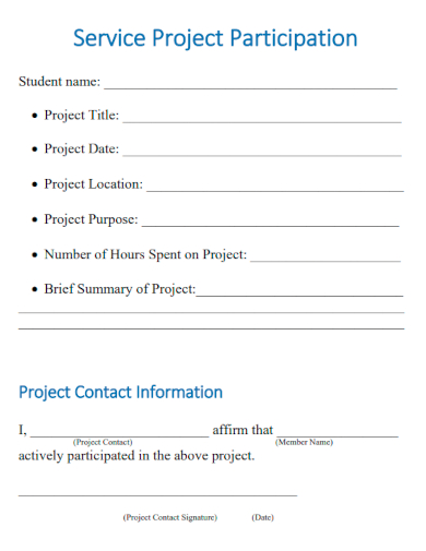 service project participation