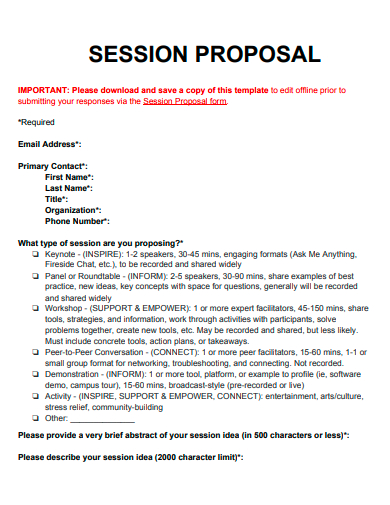 session proposal template