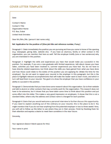 short application cover letter