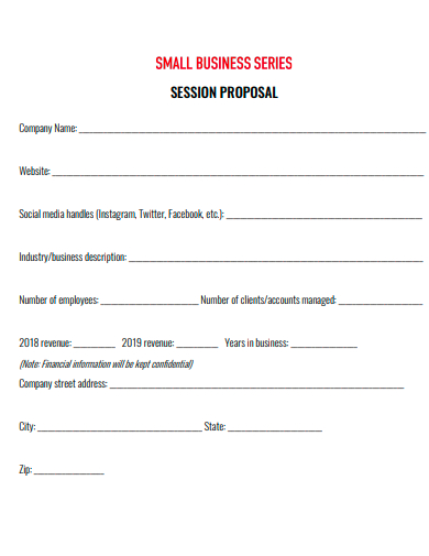 small business series session proposal template
