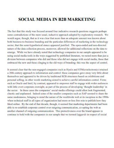 social media in b2b marketing