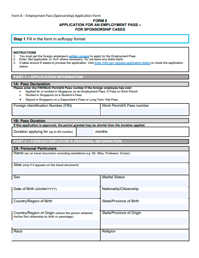 sponsorship cases application for an employment template