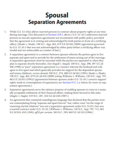 spousal separation agreement